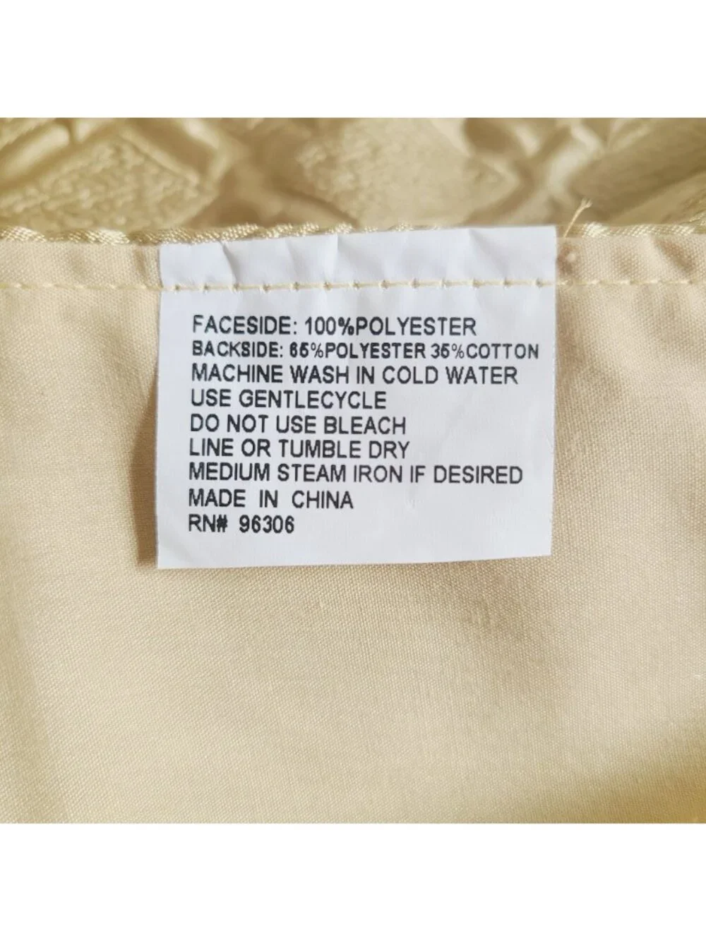 Vtg Y2K Table Runner Tapestry Geometric Pattern Gold Beige Tassels Glam